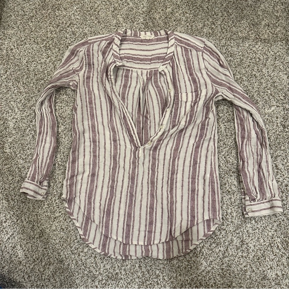 LUCKY BRAND Striped Flannel Button Down Size Small
